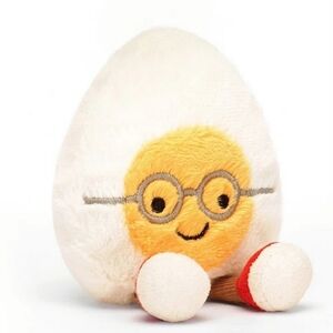 Jellycat Ammusable Geek Egg Hard Boiled Cute Plush 6" x 3.5" NWT